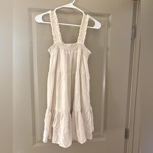 American Eagle Outfitters Cream Ruffled Dress